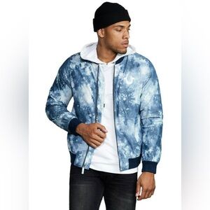 True Religion Tie Dye Bomber Jacket. Blue and white. Mens XXL great condition